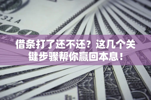 济南借条打了还不还？这几个关键步骤帮你赢回本息！
