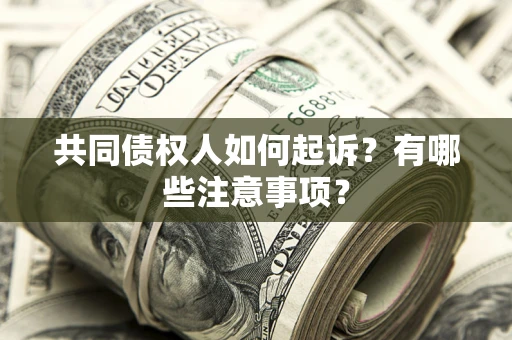 济南共同债权人如何起诉？有哪些注意事项？